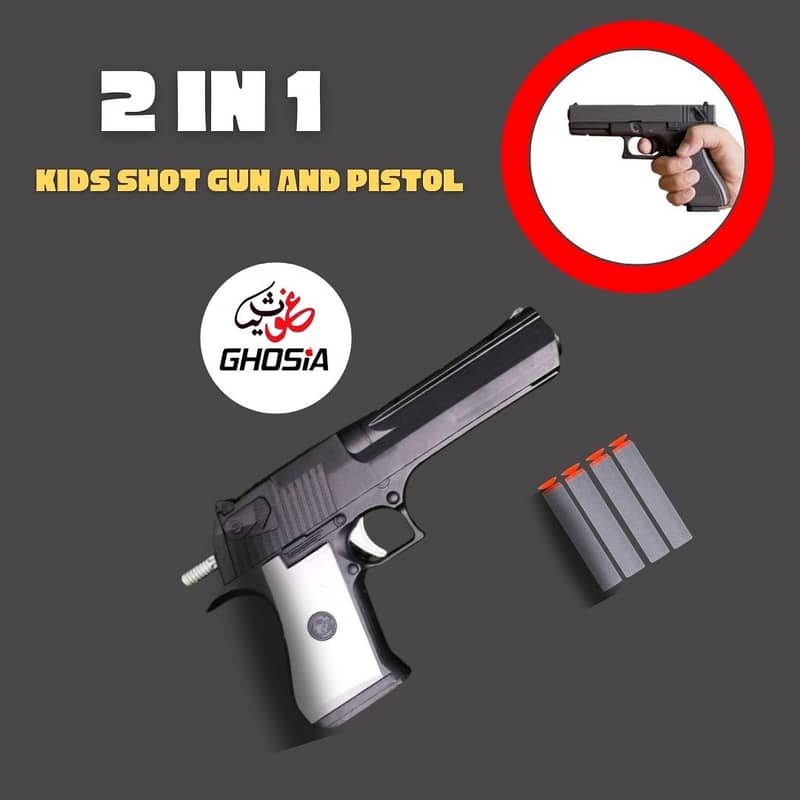 2 in 1 Soft Dart Nerf Launcher Toygun For Children Nerf Blaster Gun 4