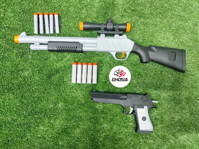 2 in 1 Soft Dart Nerf Launcher Toygun For Children Nerf Blaster Gun 8