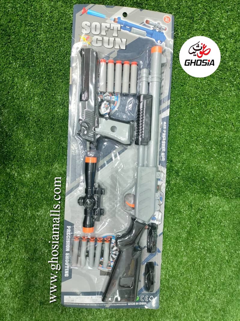 2 in 1 Soft Dart Nerf Launcher Toygun For Children Nerf Blaster Gun 9