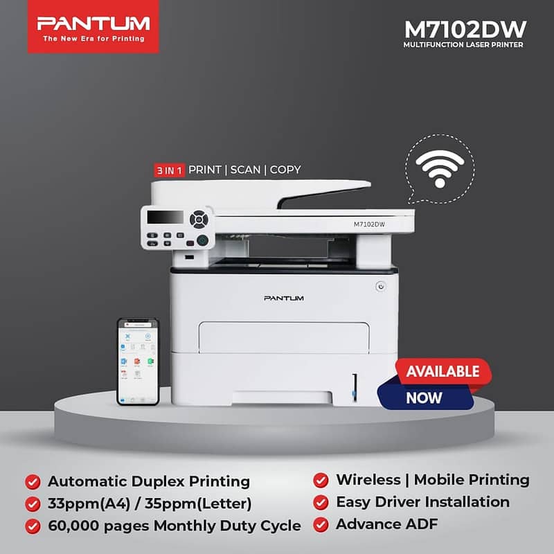 PANTUM M7102DW Mono laser multifunction printer 2