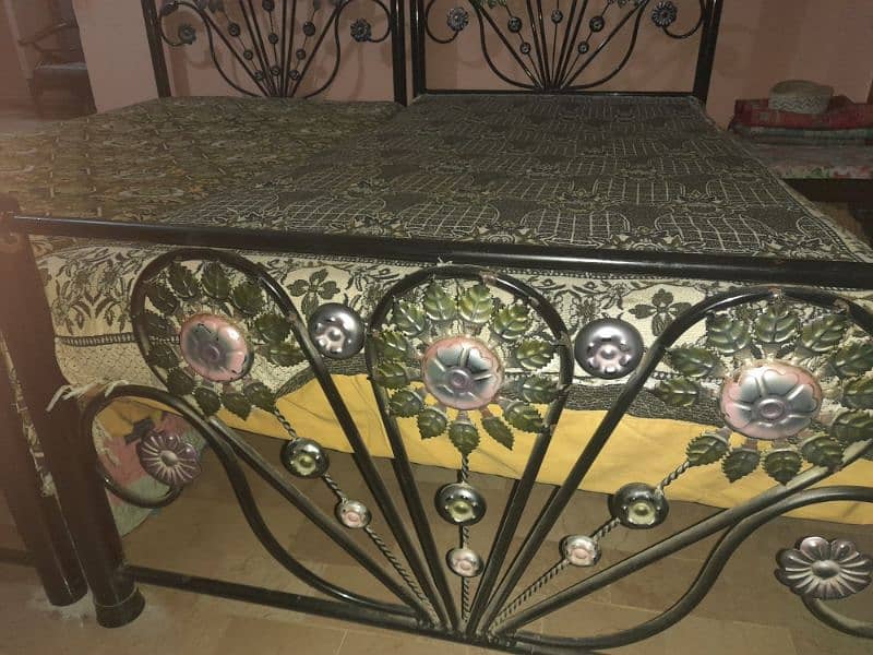 2 single iron bed with dressing table 3