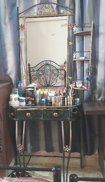 2 single iron bed with dressing table 5