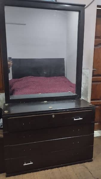double bed (Sheesham wood)with 2 side and  1 dressing table. 2