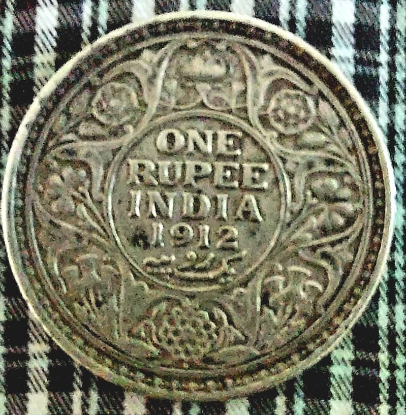 British Indian  One Rupee Silver Coins 2