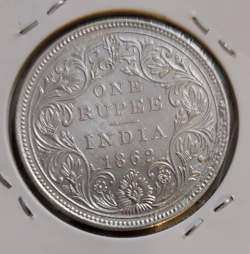 British Indian  One Rupee Silver Coins 3