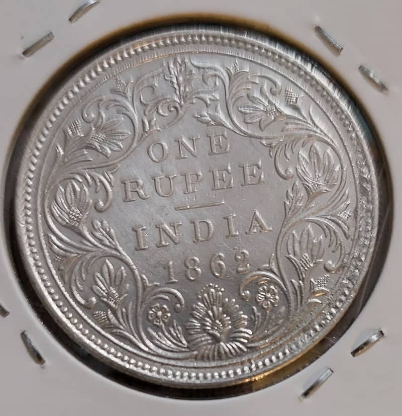 British Indian  One Rupee Silver Coins 4