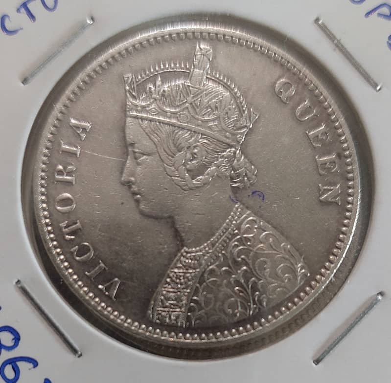British Indian  One Rupee Silver Coins 5