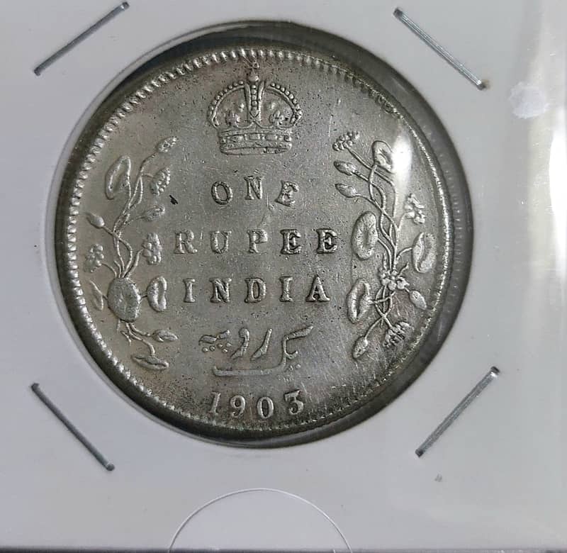 British Indian  One Rupee Silver Coins 8