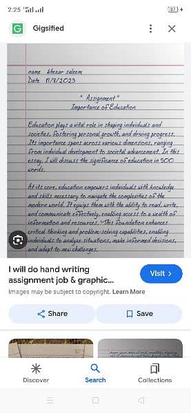 Hand writing assignment work 1