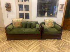 sofa set 3-2-1 Sheesham wood with cushions 0