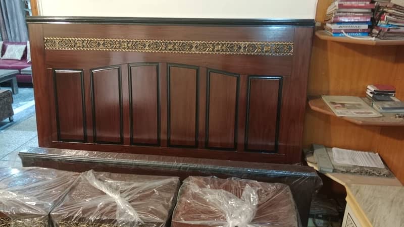 king size bed/bed for sale/sheesam wood bed/poshish bed/bed for sale 3