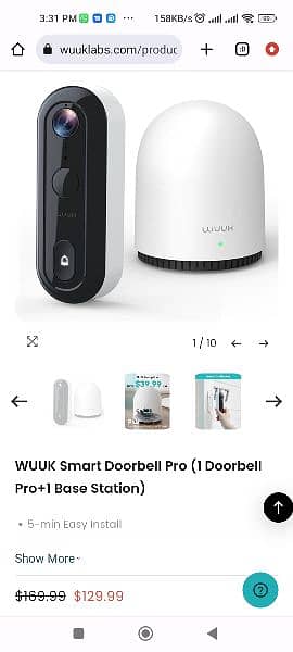 WUUK 2K VIDEO DOOR BELL WITH BASE STATION 5