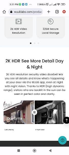 WUUK 2K VIDEO DOOR BELL WITH BASE STATION 7