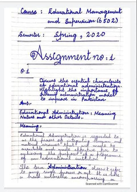 Handwritten assignment work 3