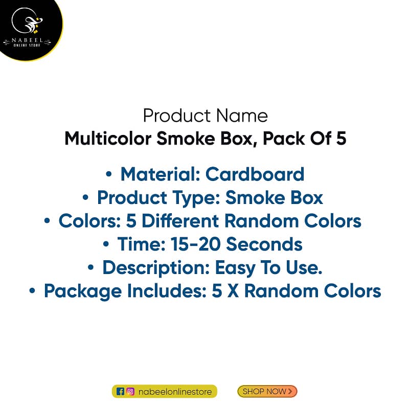 Multicolor Smoke Box, Pack Of 5 2