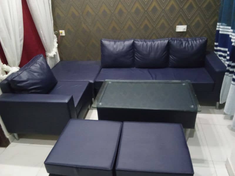 L-Shape Sofa Set with table 0