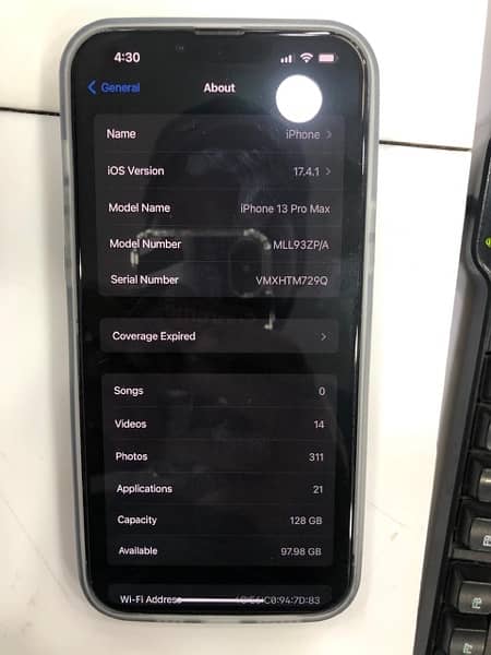 iphone 13 pro max 128gb official pta approved Dual 7
