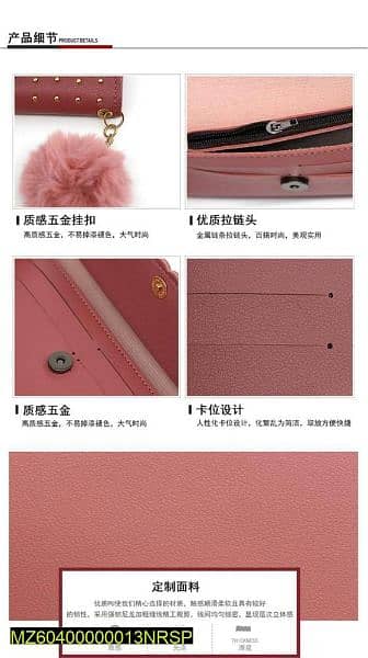 women's PU Leather Stud Buckle Long Wallet 4