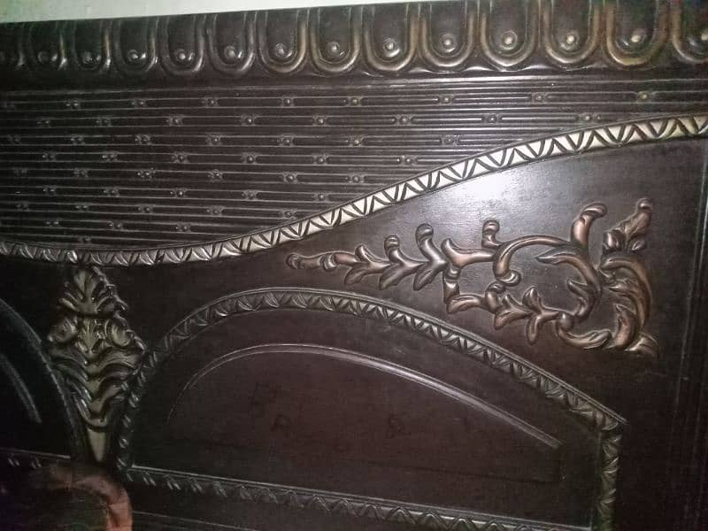 King size wooden bed without mattress for sale 1