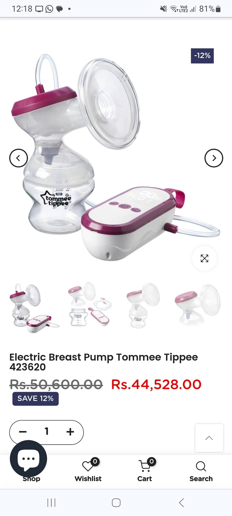 Tomee tippee electric breast pump for sale 4