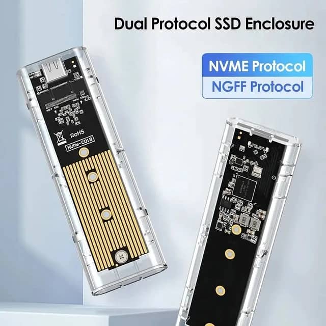 M2 NVME PCIe NGFF SATA Dual Protocol SSD Case 1