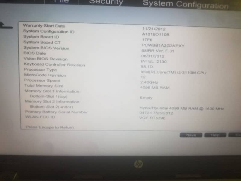 HP PROBOOK 4540s core i3 0
