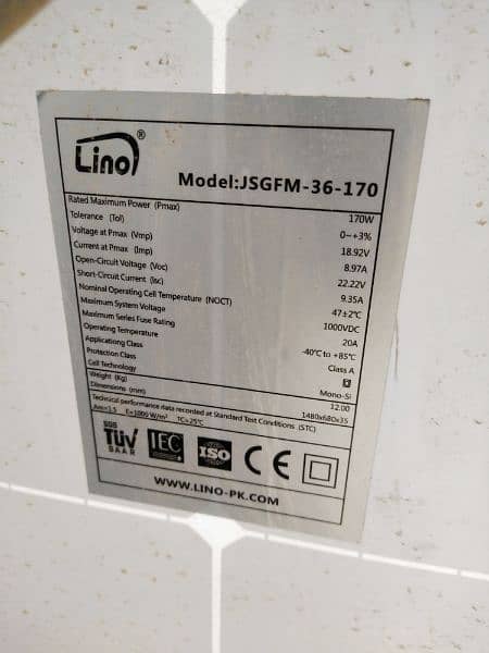 Lino 170 Watts Solar Panels for sale 4