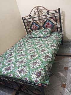 iron rod bed with mattress and iron rod dewan