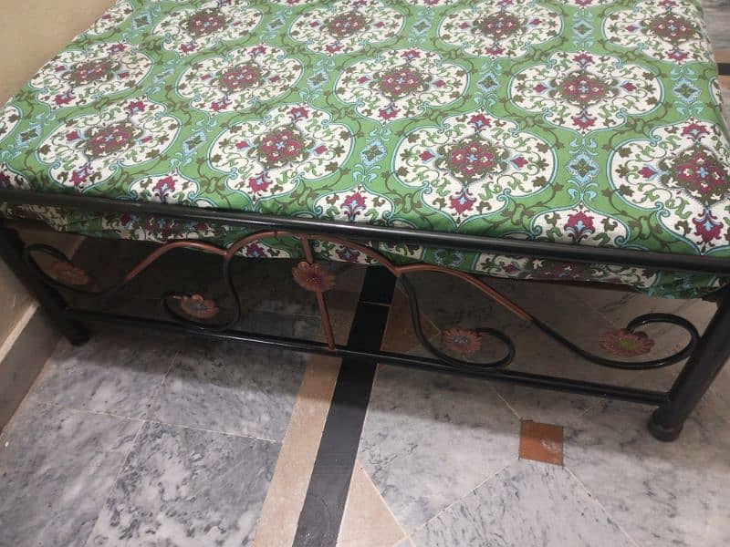 iron rod bed with mattress and iron rod dewan 3