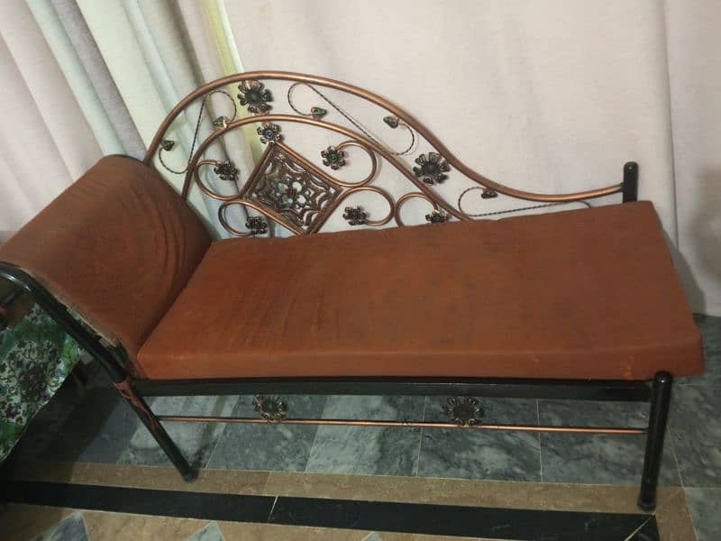 iron rod bed with mattress and iron rod dewan 7