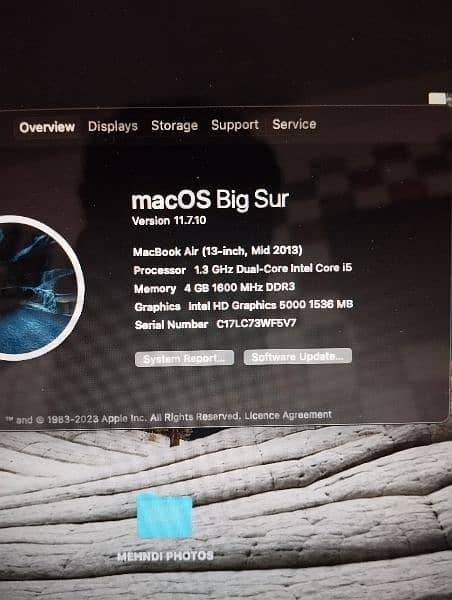 Macbook Air 13 inch mid 2013 5