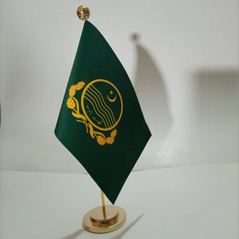 Indoor Flag & Pole for Punjab Government Office Decoration, Table Flag 12