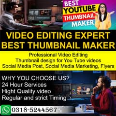 Professional video editing, thumbnail design for YouTube videos, 0