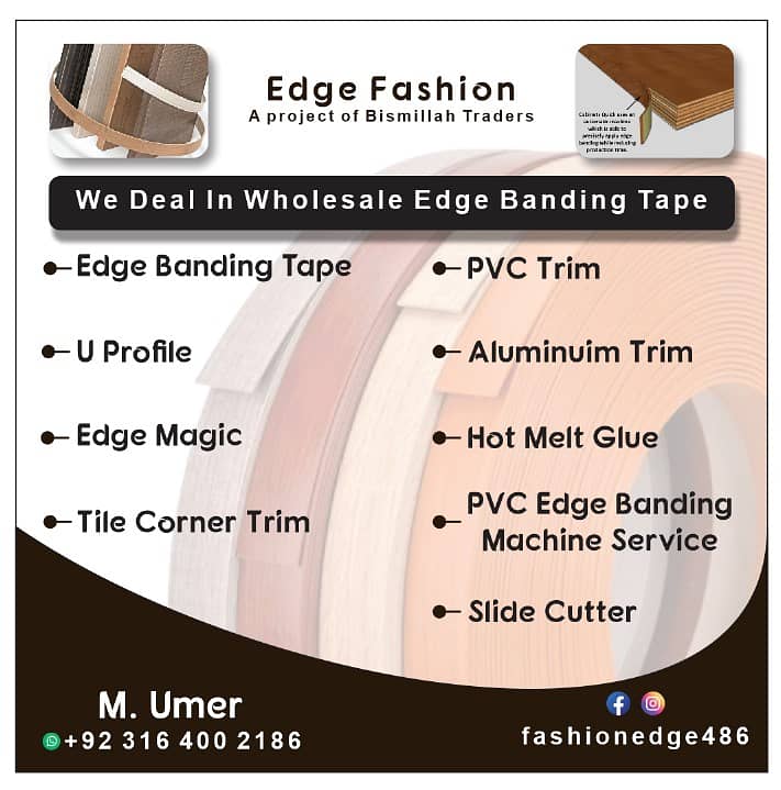 Edge Banding Tape All size & Colors Available 0