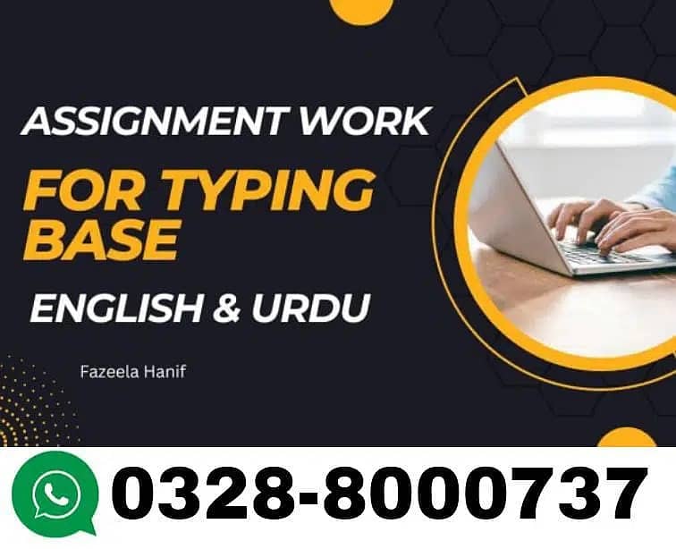 Assignment writing work Part Time/Full Time Daily payments 0