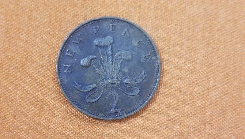 2 new pence, 1971 ,ELIZABETH II D G REG F D 1971 Rare 1