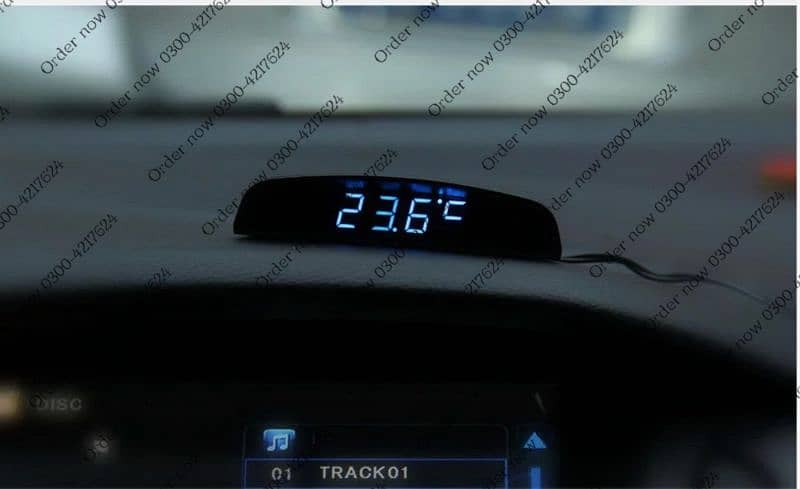 Car Auto LCD Display 4 in 1 Digital Clock wall Thermometer Time 1