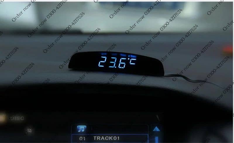 Car Auto LCD Display 4 in 1 Digital Clock wall Thermometer Time 2