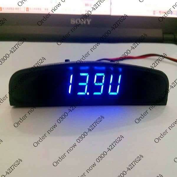 Car Auto LCD Display 4 in 1 Digital Clock wall Thermometer Time 2