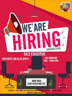 We are Hiring sale executives
