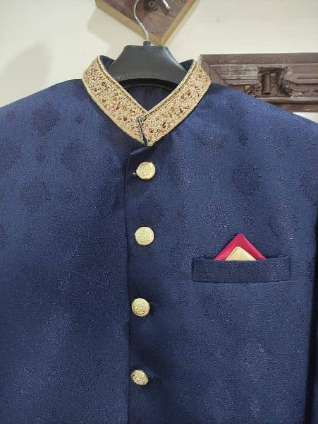 Sherwani Set/ Dulha Sherwani/ Navy Blue 1