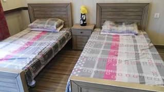 2 single bed wd matress one sidetable for sale