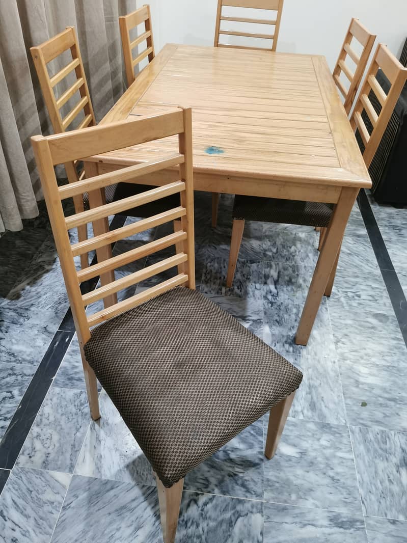 Wooden Dinning Table with Six Chairs 5