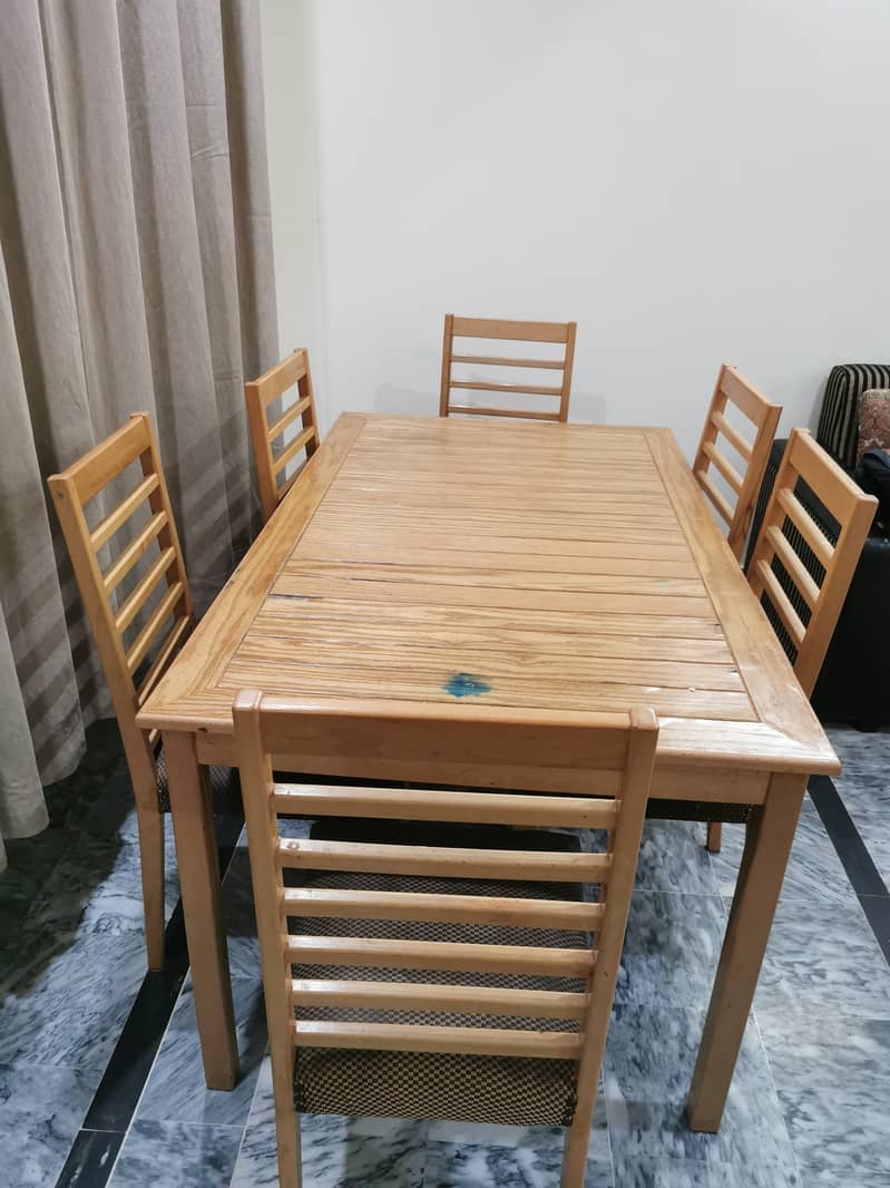 Wooden Dinning Table with Six Chairs 6