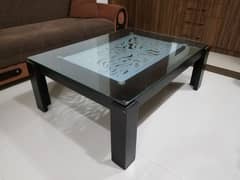 Center Table with Glass Top and Jafri Design