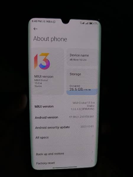Xiaomi mi note 10 lite edge display 1