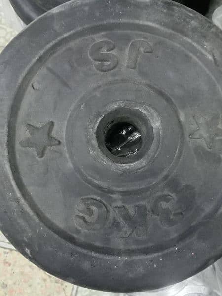 Rods, plates,dumbells, bench 8