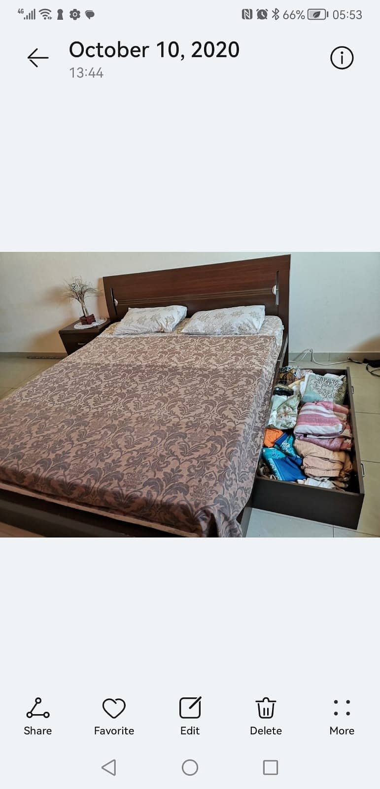 Imported solid wood Bed with side table and chest of drawer 0