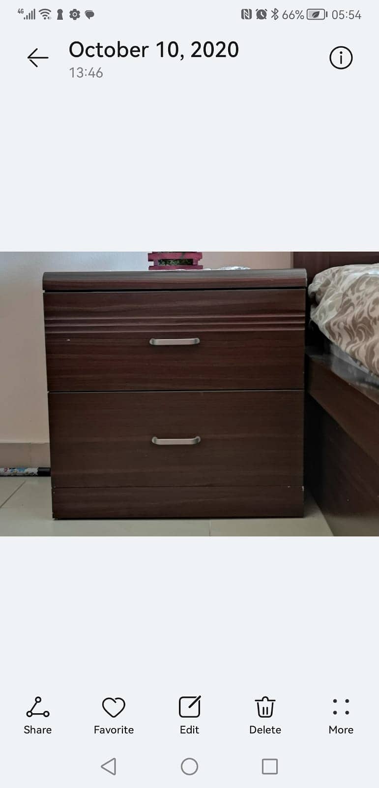 Imported solid wood Bed with side table and chest of drawer 2