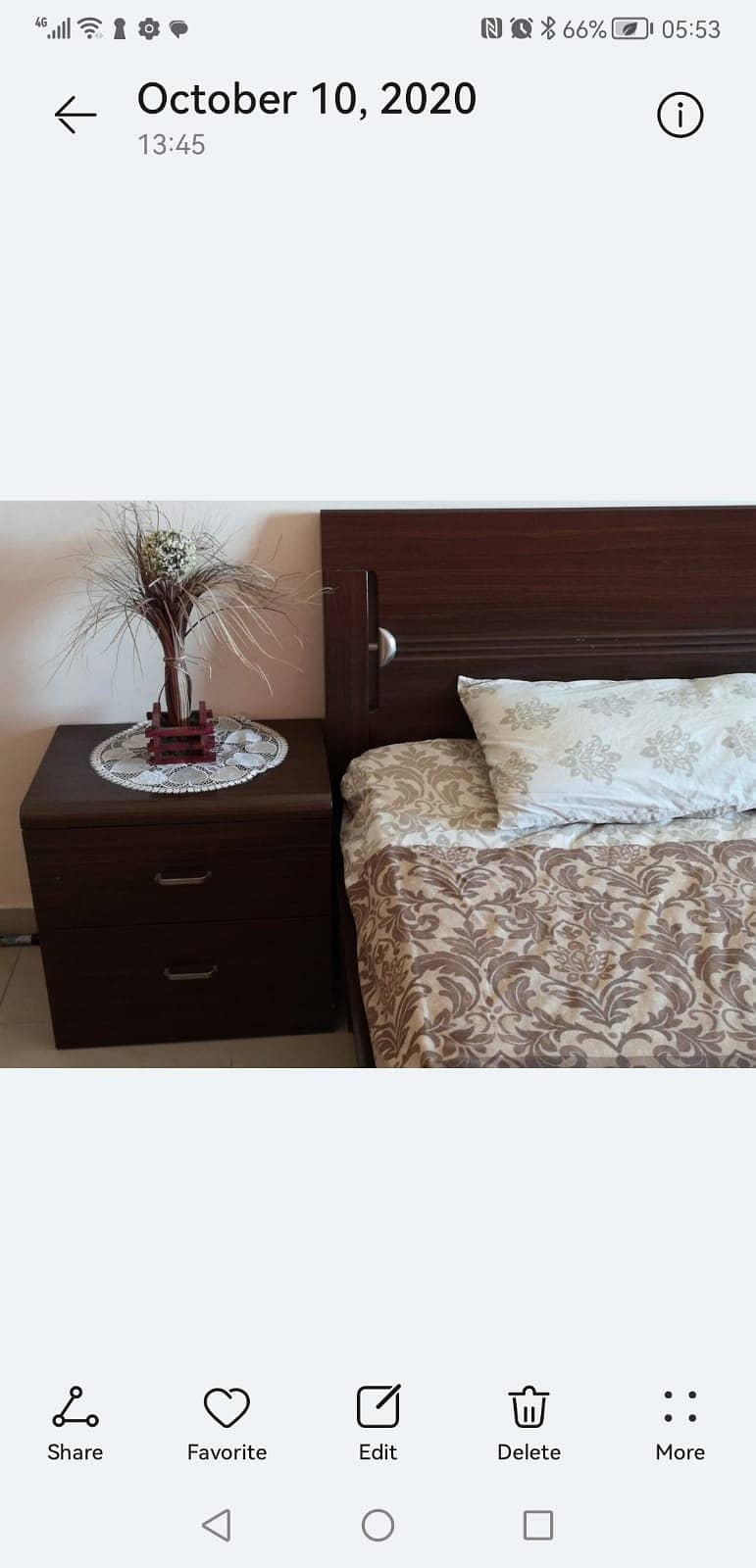 Imported solid wood Bed with side table and chest of drawer 1